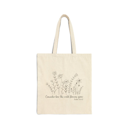 CONSIDER THE WILD FLOWERS TOTE