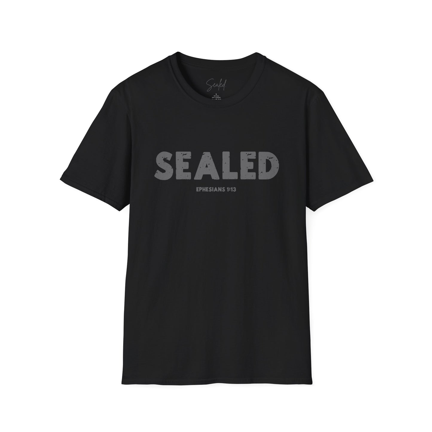SEALED EPHESIANS 1:13 MENS SOFTSTYLE TEE (FRONT DESIGN)