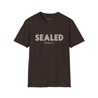 SEALED EPHESIANS 1:13 MENS SOFTSTYLE TEE (FRONT DESIGN)