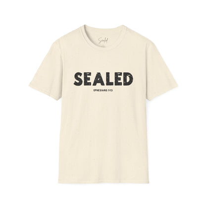 SEALED EPHESIANS 1:13 MENS SOFTSTYLE TEE (FRONT DESIGN)