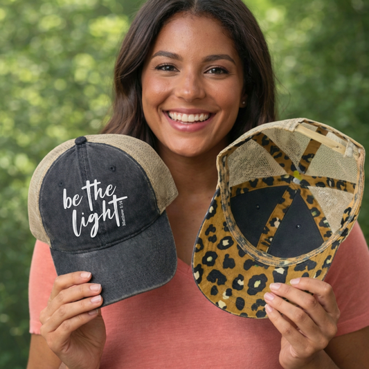 Be The Light Ponytail Hat | Christian Faith Hat for Women