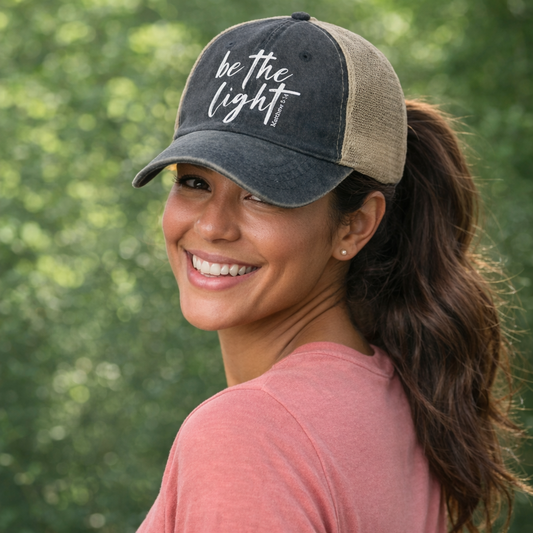 Be The Light Ponytail Hat | Christian Faith Hat for Women
