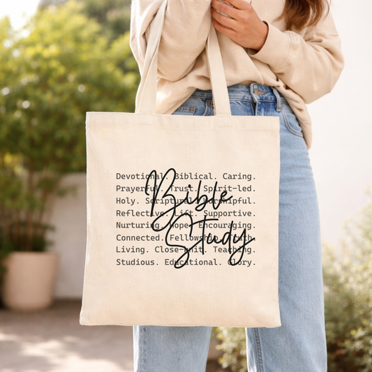 BIBLE STUDY WORDS TOTE