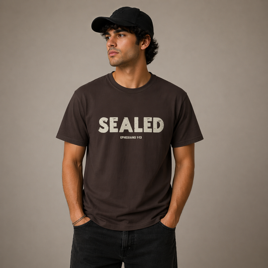 SEALED EPHESIANS 1:13 MENS SOFTSTYLE TEE (FRONT DESIGN)