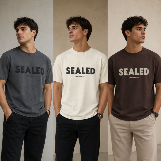 SEALED EPHESIANS 1:13 MENS SOFTSTYLE TEE (FRONT DESIGN)