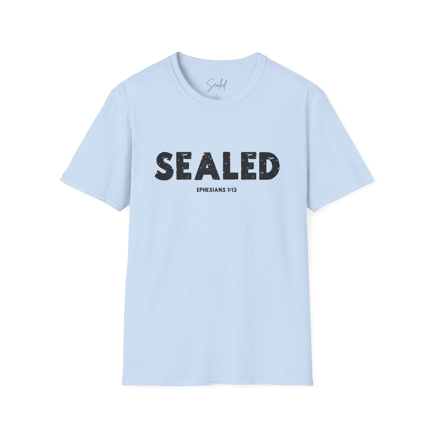 SEALED EPHESIANS 1:13 MENS SOFTSTYLE TEE (FRONT DESIGN)