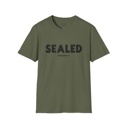 SEALED EPHESIANS 1:13 MENS SOFTSTYLE TEE (FRONT DESIGN)