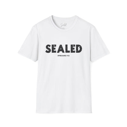 SEALED EPHESIANS 1:13 MENS SOFTSTYLE TEE (FRONT DESIGN)